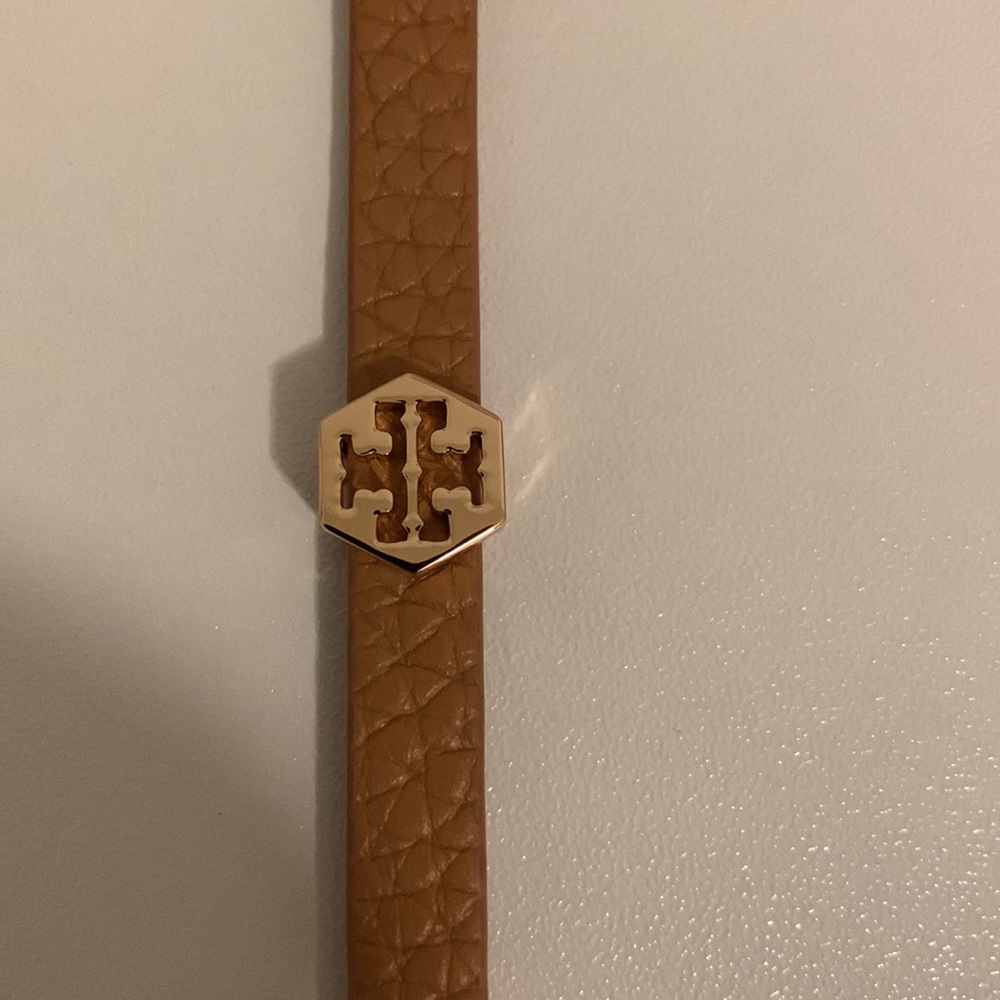 NWT: Leather double wrap bracelet with gold Hardware